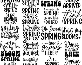 Spring Quotes SVG Bundle | Spring PNG Bundle | Floral Spring Sayings | svg png Files | Spring Sublimation PNG | Easter Quotes |