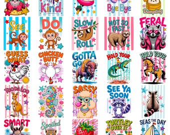 Later Gator PNG Bundle, Preppy Summer Animal PNG Bundle, Easy Tiger, After While Crocodile, Striped Coastal Sublimation Designs