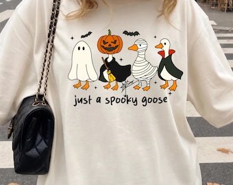 Spooky Goose PNG, Funny Skeleton Goose Halloween Sublimation, Retro Halloween Goose Shirt PNG, Trendy Digital Download