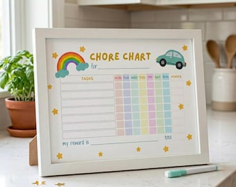 Tabla de tareas para niños (imprimible/PDF)