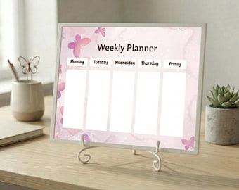 Planificador semanal imprimible / Color: Rosa / PDF