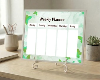 Planificador semanal imprimible / Color: Verde menta / PDF
