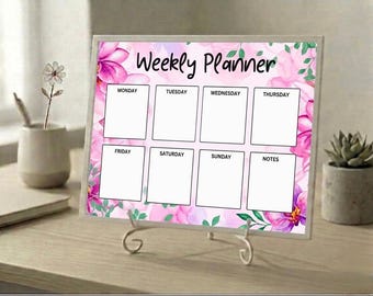Planificador semanal imprimible / Flores / PDF