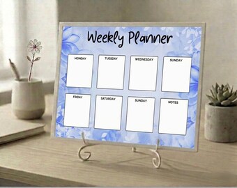 Planificador semanal imprimible / Azul cobalto floral / PDF