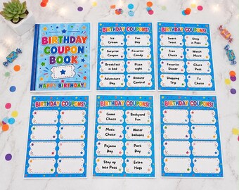 Libro de cupones de cumpleaños imprimible / Recompensas por actividades para niños (Descarga instantánea)