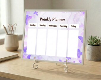 Planificador semanal imprimible / Color: Morado / PDF