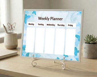 Planificador semanal imprimible / Color: Azul cielo PDF