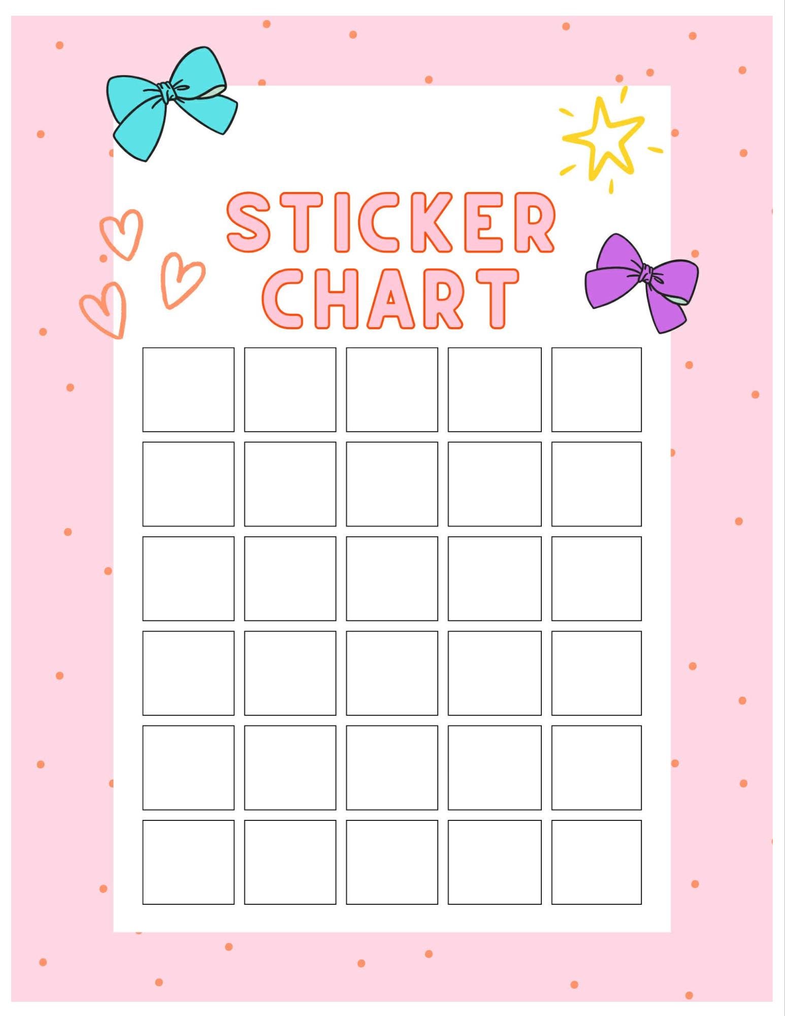 Kids Sticker Chart (PDF Download) - Etsy