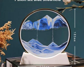 Decorazioni 3D con pittura di sabbia / Cornice dorata ultrasottile / Paesaggio e motivo di sabbia fluida / Lavoretti creativi con pittura a clessidra