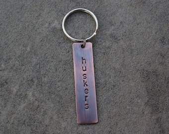 Hand Stamped Copper Key Chain