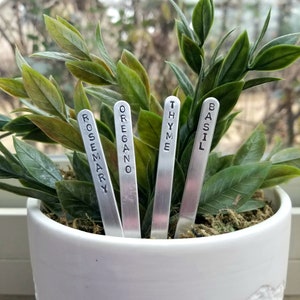 Mini Aluminum Herb Plant Markers 1/4" x 3"