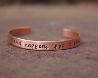 Personalized Hand Stamped 1/4" Copper Cuff Bracelet