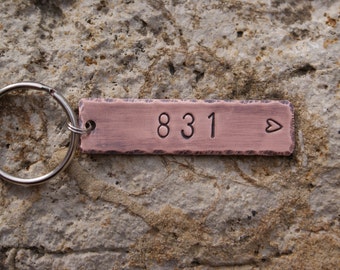 Personalized Hand Stamped Copper Key Chain