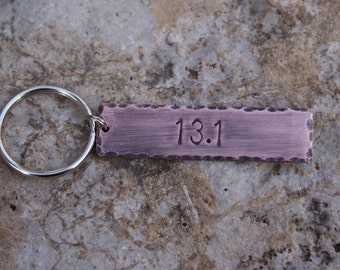 Copper Handstamped Personalized key chain