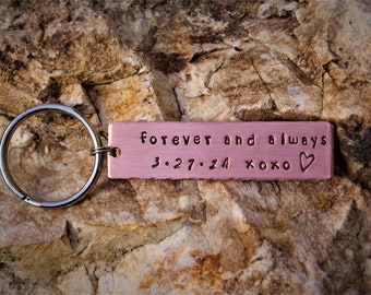 Personalized Hand Stamped Copper Key Chain