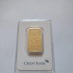 1 Unze Feingoldbarren 999,9 – Credit Suisse – Schweizer Goldbarren in Original-Prüfkarte – Sammlergoldbarren