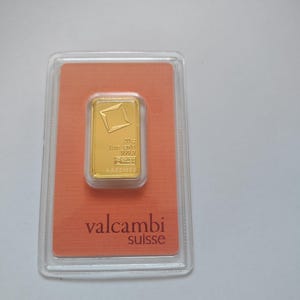 Authentischer Valcambi Suisse 20g Goldbarren, 999,9 Feingold – Original versiegelter Schweizer Goldbarren – Anlagebarren
