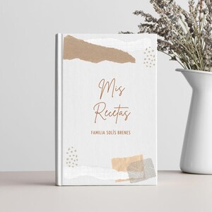 Recetario Editable en Español, Digital Recipe Book Template, Canva Cookbook, Custom Family Recipe Journal, Personalized Cookbook, mom gift