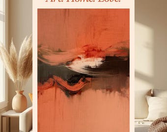Terracotta Expressionist Abstract Art Print, Bold Warmth Wall Art (Digital Download)