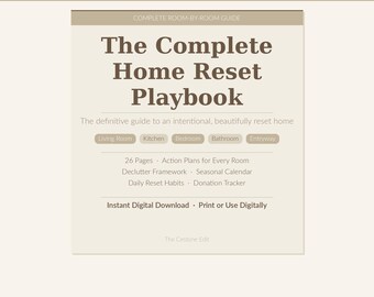 Home Reset Playbook | Room-by-Room Organization Guide (Digital Download