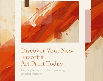 Burnt Orange Abstract Expressionist Art Print, Textured Brushstroke Wall Art (Digital Download)