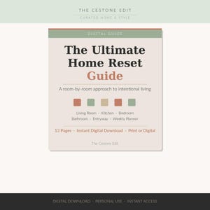 Der ultimative Home-Reset-Leitfaden | Home Organisation Ebook PDF | Checkliste für die Zimmerreinigung | Druckbarer Planer | Sofort Download