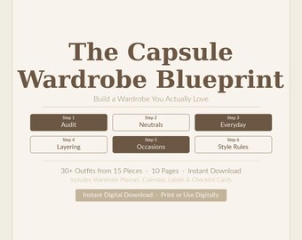 Capsule Wardrobe Blueprint | Minimalist Style Guide (Digital Download