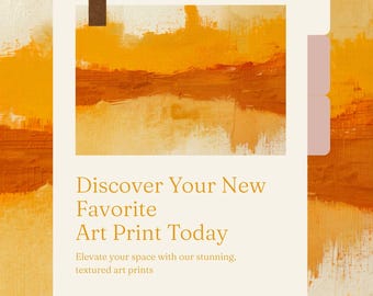 Golden Sunset Abstract Art Print, Marigold Terracotta Wall Art (Digital Download)