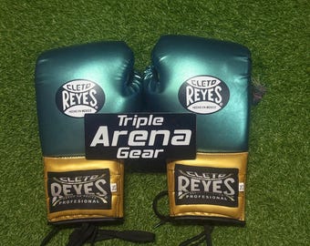 Guantes de boxeo estilo Reyes, hechos a mano en cuero / Guantes de entrenamiento y sparring profesionales / Guantes de combate con cordones / Equipo de boxeo de primera calidad / Colores personalizados