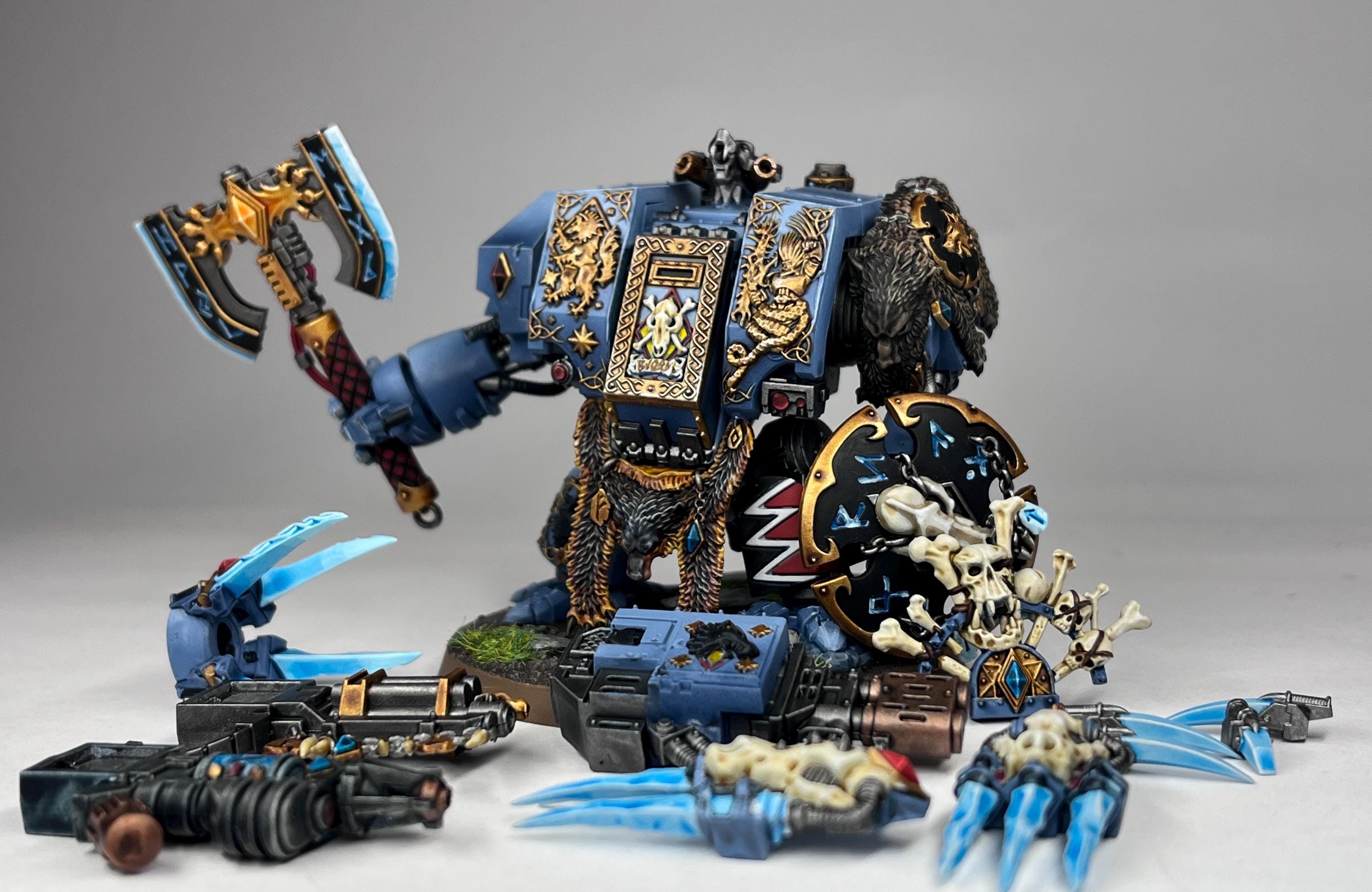 ア*骨様 Warhammer 40,000 ヘルブルート アシェット 37.38 Venerable Dreadnought Space Wolves Warhammer40k Comission Painting