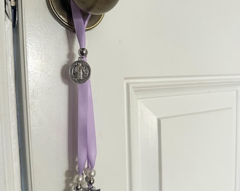 Custom Saint Benedict Door Blessing. Spiritual Home Decor, Baptism Gift, Protection Wall Hanging. Choose your Medals