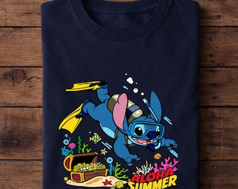 Stitch Hawaiian Shirt, Stitch Pool Tee