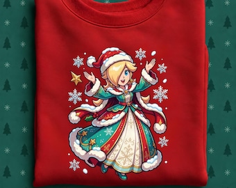 Rosalina Christmas Sweatshirt, Santa Rosalina Holiday Crewneck, Cute Super Mario Christmas Sweater