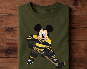 Custom Mickey Mouse Ice Hockey Shirt, Custom Ice Hockey Tee