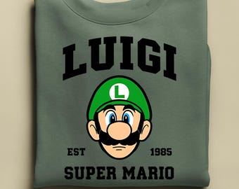 Sudadera con el personaje de Luigi, sudadera con capucha de la familia Super Mario