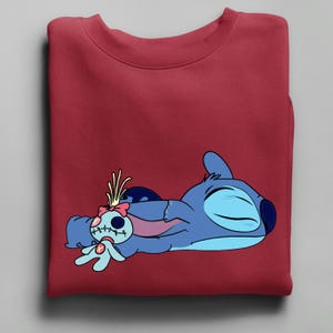 Sudadera de Stitch aburrido, sudadera divertida de Lilo & Stitch imagen 6