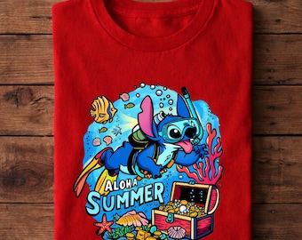 Stitch Hawaiian Shirt, Stitch Pool Tee