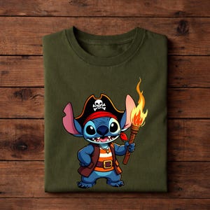 Stitch Sparrow T-Shirt, Pirate Stitch Tee imagem 2