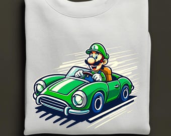 Luigi Mario Kart Racing Sweatshirt, Mario Party Hoodie