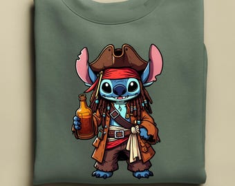 Sudadera Stitch Sparrow, Sudadera con capucha de Stitch pirata