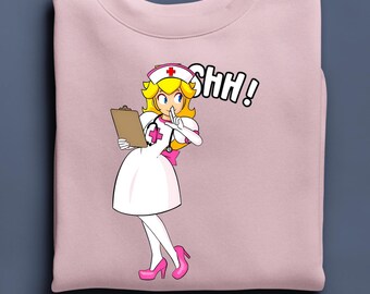 Princess Peach Nurse Sweatshirt, Nursing School Gift
