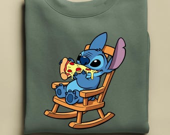Stitch Sweatshirt, Cute Stitch Pizza Hoodie