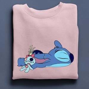 Sudadera de Stitch aburrido, sudadera divertida de Lilo & Stitch imagen 5