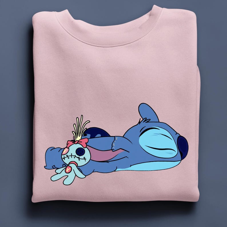 Sudadera de Stitch aburrido, sudadera divertida de Lilo & Stitch imagen 5