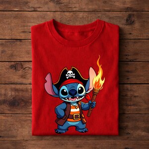 Stitch Sparrow T-Shirt, Pirate Stitch Tee imagem 5