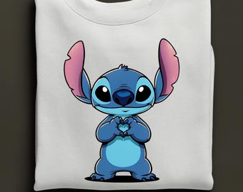 Camiseta de Stitch adorable, camiseta de Stitch de Disney estilo Kawaii