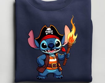 Sudadera Stitch Sparrow, Sudadera con capucha de Stitch pirata