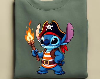 Sudadera Stitch Sparrow, Sudadera con capucha de Stitch pirata