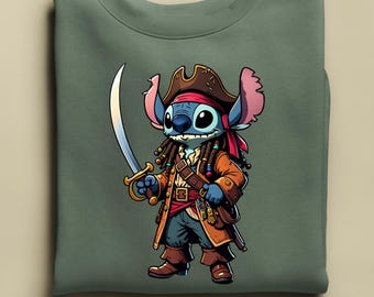 Sudadera Stitch Sparrow, Sudadera con capucha de Stitch pirata