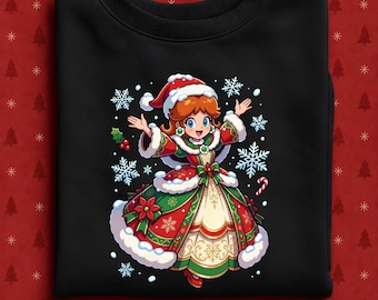 Princess Daisy Christmas Sweatshirt, Santa Daisy Holiday Crewneck, Cute Super Mario Christmas Sweater